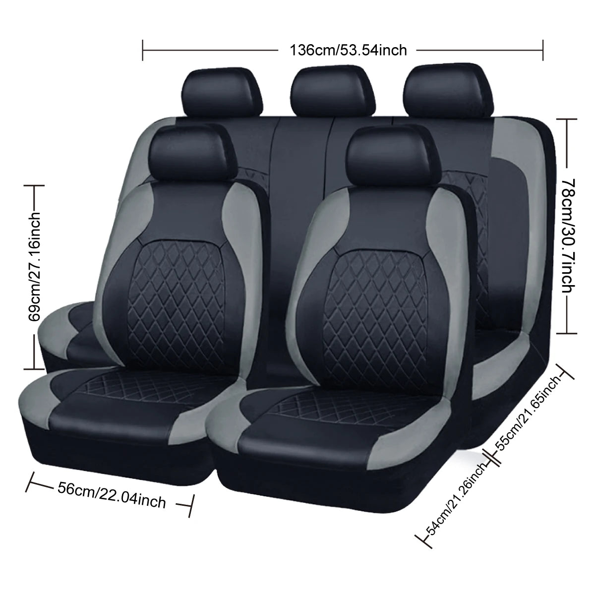 All Season Quited PU Leather Car Seat Cover Full Surrounded Seat Protector Waterproof Universal Fit Sedan Suv Pick-up Truck Seat